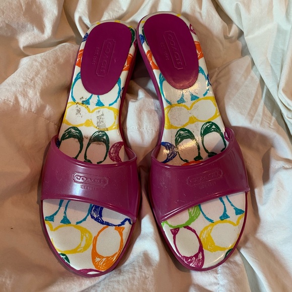 Coach Shoes - Coach Nichelle Semi Tran J Pink Sandals size 8 1/2